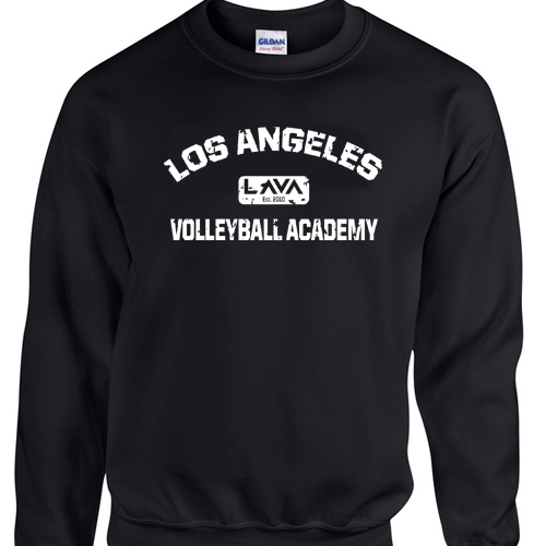 Merch - Black Crew Sweatshirt - Lava Distressed Logo White Merch - Black Crew Sweatshirt - Lava Distressed Logo White