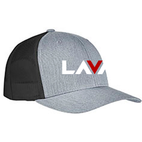 Merch - Hat - Trucker Gray Black - White Red Logo